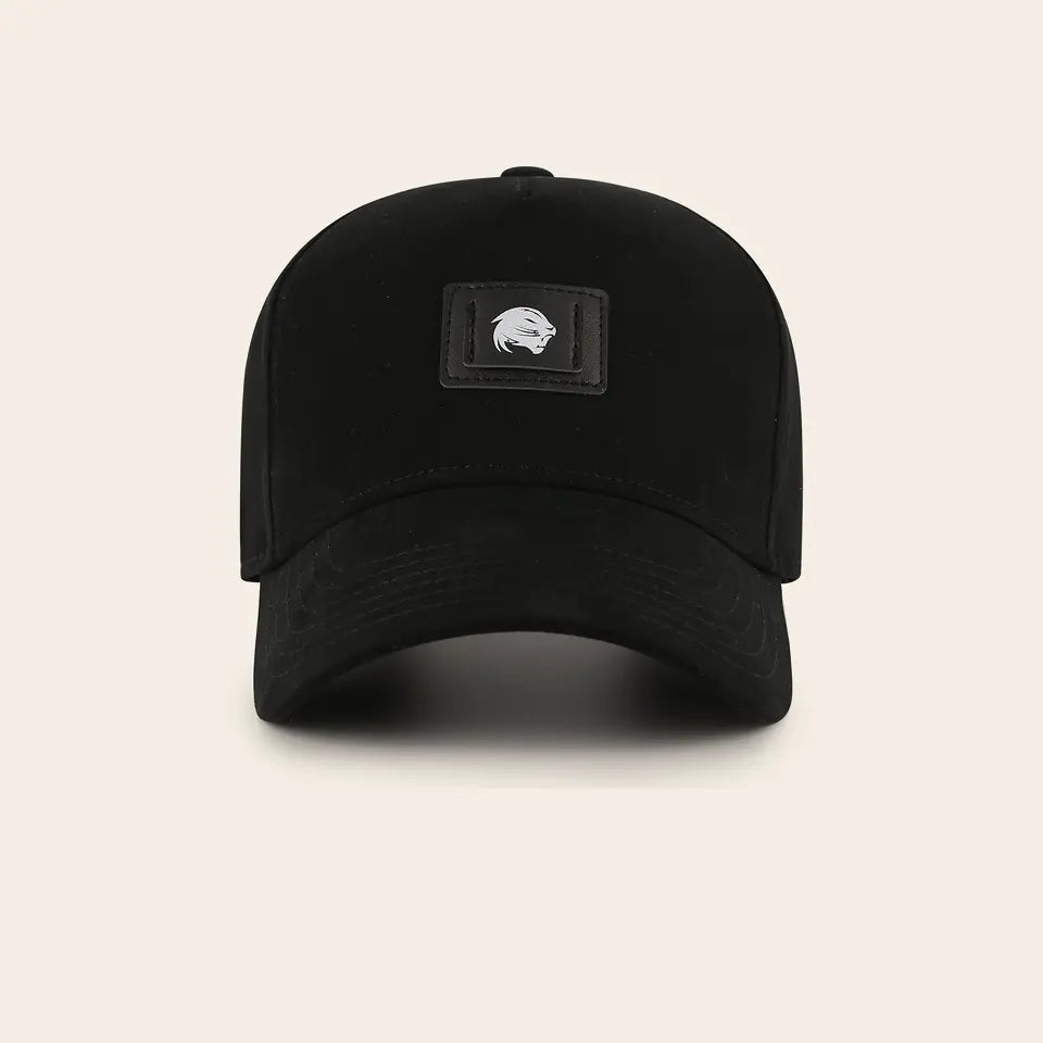 Lackpard No. 01 Structured cap in black, with a leopard head patch.